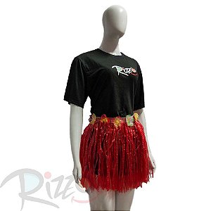 Saia Havaiana - Adereço de Carnaval  - Vermelho - 40cm - Mod:467 - 01 unidade - Rizzo Embalagens