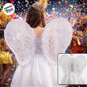 Kit Fantasia Carnaval - Borboleta - Branco - Mod:81 - 01 unidade - Rizzo