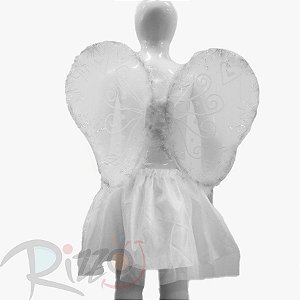 Kit Fantasia Carnaval - Borboleta - Branco - Mod:81 - 01 unidade - Rizzo