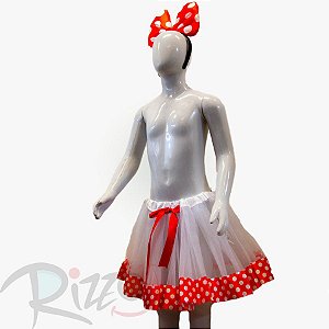 Kit Fantasia Carnaval - Vermelho poá branco - Mod:621 - 01 unidade - Rizzo Embalagens