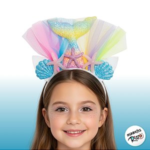 Tiara Sereia - Adereço de Carnaval - Branco - Mod:418 - 01 unidade - Rizzo Embalagens