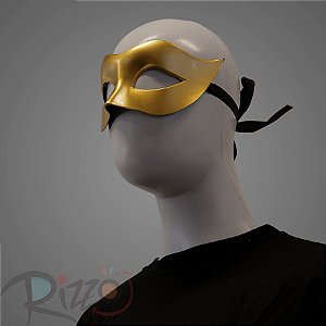 Máscara de Carnaval Veneziana - Ref:H17 - Dourado - 01 unidade - Rizzo