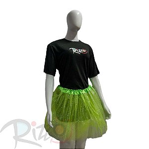 Saia Tule com Glitter - 40cm - Verde - Mod:186 - 01 unidade - Rizzo Embalagens