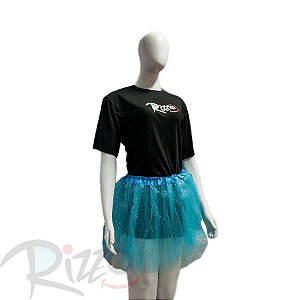 Saia Tule com Glitter - 40cm - Azul - Mod:186 - 01 unidade - Rizzo Embalagens