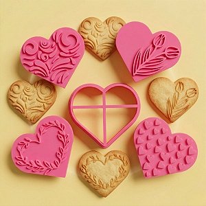 Kit 4 Marcadores 1 Cortador Coração - 1 Unidade - Diana Nicy - Rizzo