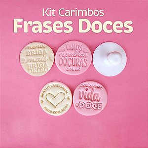 Kit Carimbos Frases Doces - 5 Cm - 1 Unidade - BlueStar - Rizzo Embalagens