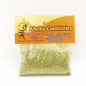 Mini Confeito - Pérolas Dourada Mini - 60 gramas - Abelha Confeiteira - Rizzo