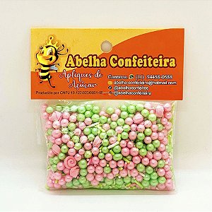 Confeito Sprinkles Rosa Esmeralda - 60g - Abelha Confeiteira - Rizzo Embalagens