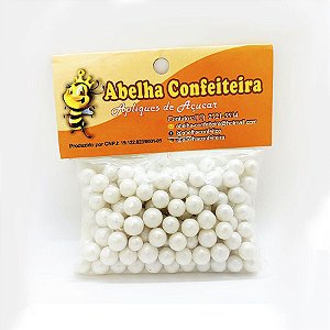 Mini Confeito - Pérolas Branca G - 60 gramas - Abelha Confeiteira - Rizzo