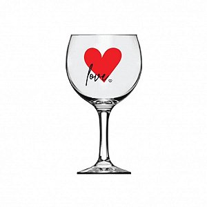 Taça de Vinho / Gin Grande Decorada - "Love" - 615 mL - 1 unidade - AllMix - Rizzo