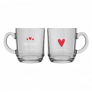 Caneca de Vidro tipo Aspen - "Uma Xícara de Café Por Favor" - 1 unidade - AllMix - Rizzo