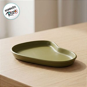 Bandeja Orgânica - 17x11 cm - Verde Eucalipto - 1 unidade - Só Boleiras - Rizzo