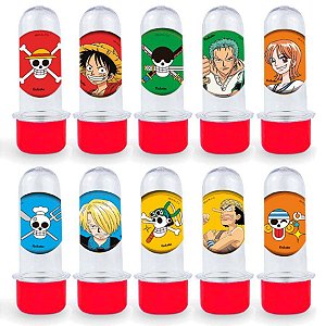 Mini Tubete Lembrancinha Festa One Piece - 8cm - 20 unidades - Vermelho - Rizzo Embalagens