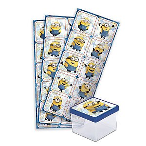 Adesivo Quadrado - Festa Minions 2 - 30 unidades - Festcolor - Rizzo Embalagens