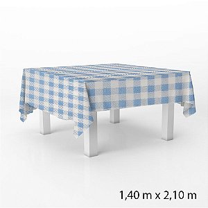 Toalha de Mesa em TNT - 140 x 220 cm - Xadrez Azul - 1 unidade - Best Fest - Rizzo