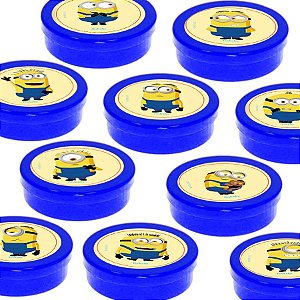 Latinha Lembrancinha Festa Minions 2 - 8cm - 20 unidades - Azul - Rizzo Embalagens