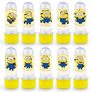 Mini Tubete Lembrancinha Festa Minions 2 - 8cm - 20 unidades - Amarelo - Rizzo Embalagens