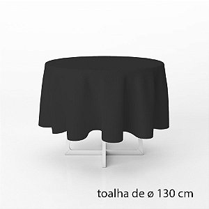 Toalha de Mesa Redonda em TNT -  130 cm diâmetro  - Preto - 1 unidade - Best Fest - Rizzo