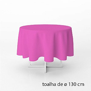 Toalha de Mesa Redonda em TNT -  130 cm diâmetro  - Rosa Chiclete - 1 unidade - Best Fest - Rizzo