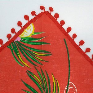 Trilho de Mesa Chita Vermelha - Flor Rosa - 1 unidade - Rizzo Embalagens
