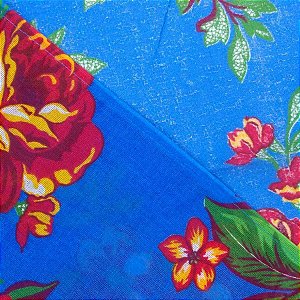 Toalha Cobre Mancha Azul Escuro - Flor Vermelha - 1 unidade - Rizzo Embalagens