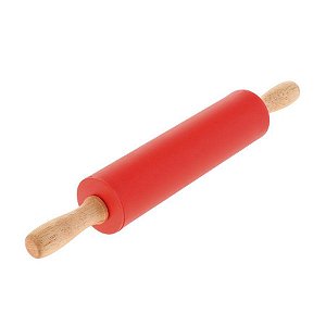 Rolo de Silicone Vermelho para Massa 37cm - 1 Unidade - Rizzo Embalagens