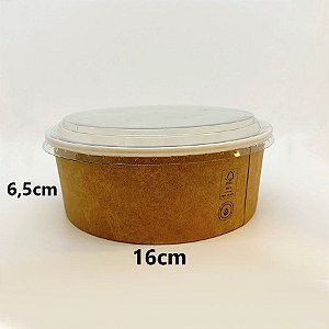 Pote de Papel Kraft 1.250ml - 5 Unidades - Ref KB05 - Kraft Bowls - Rizzo Embalagens