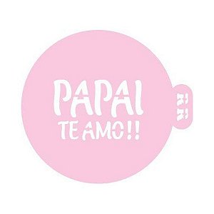Stencil para Bentô Cake - Dia dos Pais "Pai Te Amo!!" - Ref 4007 - 1 unidade - RR Cortadores - Rizzo Embalagens