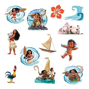 Mini Personagens Decorativos - Moana - 12 unidades - Regina - Rizzo Embalagens