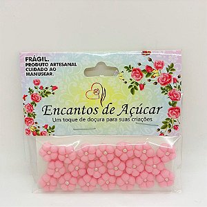 Confeito de Açúcar Flor Rosa Bebê M - 20 Unidades - Encantos de Açúcar - Rizzo