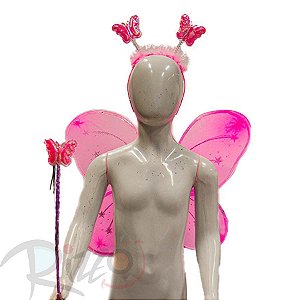 Kit Fantasia Carnaval - Borboleta -Rosa - Mod:6215 - 01 unidade - Rizzo