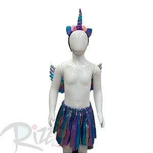 Kit Fantasia Carnaval - Unicórnio - Arco-Íris Furta-Cor - Mod:623 - 01 unidade - Rizzo Embalagens