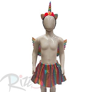 Kit Fantasia Carnaval - Unicórnio - Arco-Íris Candy - Mod:623 - 01 unidade - Rizzo Embalagens