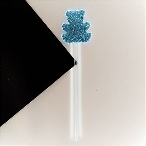 Pick Decorativo - Urso Azul Claro - 10 unidades - Nelyzoca - Rizzo Embalagens