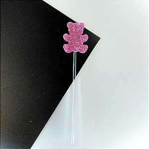 Pick Decorativo - Urso Pink - 10 unidades - Nelyzoca - Rizzo Embalagens