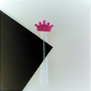 Pick Decorativo - Coroa Pink - 10 unidades - Nelyzoca - Rizzo Embalagens