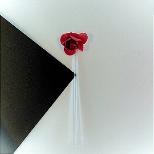 Pick Decorativo - Rosa Vermelha - 10 unidades - Nelyzoca - Rizzo Embalagens