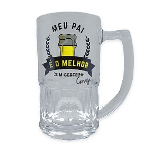 Caneca de Vidro Bristol - 340ml - Pai é o Melhor - 1 unidade - Allmix - Rizzo