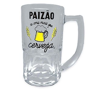 Caneca de Vidro Bristol - 340ml - Paizão - 1 unidade - Allmix - Rizzo