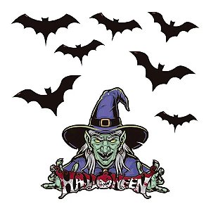 Decoração de Parede Bruxa de Halloween - 1 Unidade - Regina - Rizzo