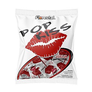 Pirulitos Beijo - Pop Kiss - Sabor Cereja - 500 g - 1 unidade - Florestal - Rizzo