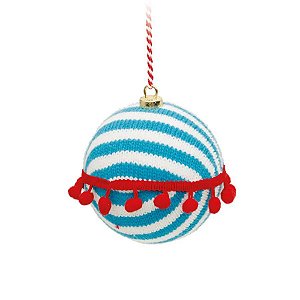 Bola de Natal Azul Branca e Vermelha - Vintage - ø 8 cm - 6 unidades - Cromus - Rizzo