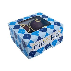 Caixa para Doces tipo Practice com Visor - "O Melhor Pai" - 10 unidades - Ideia - Rizzo Embalagens