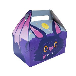 Caixa Maleta para Lembrancinha Roxa Halloween - "Morceguinho" - 10 unidades - Ideia - Rizzo Embalagens