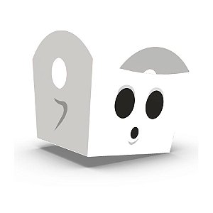 Cestinha Mini Cachepot para Doces e Lembrancinhas Halloween - "Fantasminha" - 10 unidades - Ideia - Rizzo Embalagens