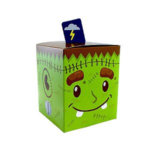 Caixa Pop-Up para Lembrancinhas Halloween Verde - "Frank Frankstein" - 10 unidades - Ideia - Rizzo Embalagens