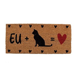 Capacho De Fibra -  Gato - 55 x 25cm - 1 unidade - Cromus - Rizzo Embalagens