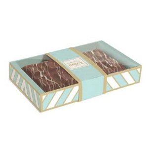 Caixa para Tablete de 300g - Chevron (Listrado Losango) - Azul - 10 unidades - Cromus - Rizzo
