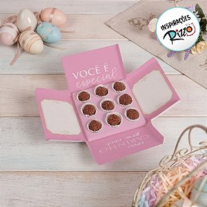 Caixa Surpresa para Doces Lembrancinha Padrão Chevron Rosa (listras losango) - 1 unidade - Cromus - Rizzo