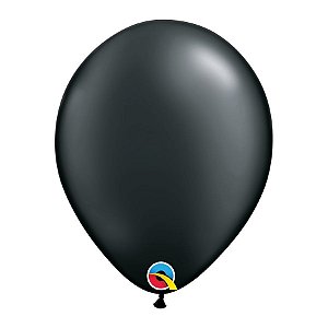 Balão de Festa Látex Liso Sólido - Onyx Black (Preto Ônix) - Qualatex - Rizzo